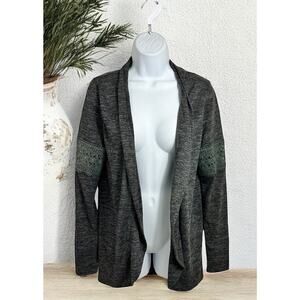 3 Stones Boho Open Top Sz Small Gray Lace Detail Round Hem Loose Bohemian